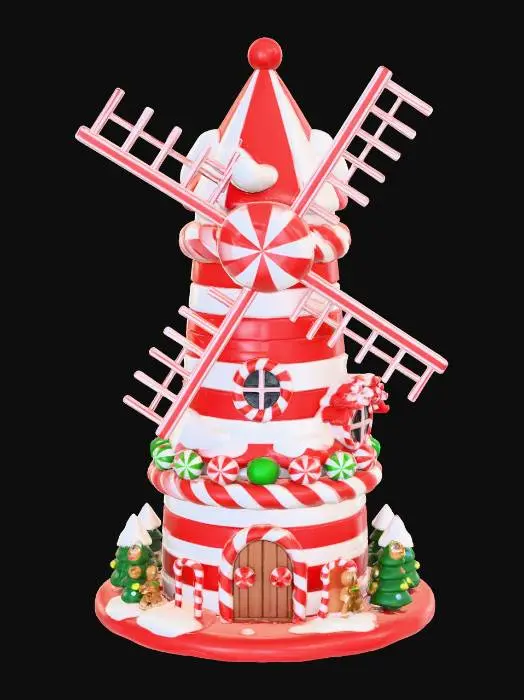 3D model for Candy Cane Windmill, #Christmas2025#