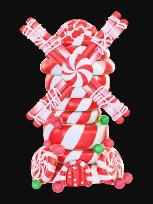 3D model for Candy Cane Windmill, #Christmas2025#