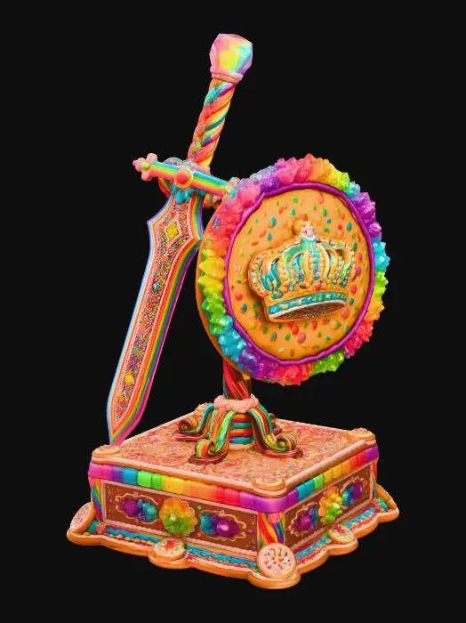 3D model for Rainbow Crowned Candy Sword