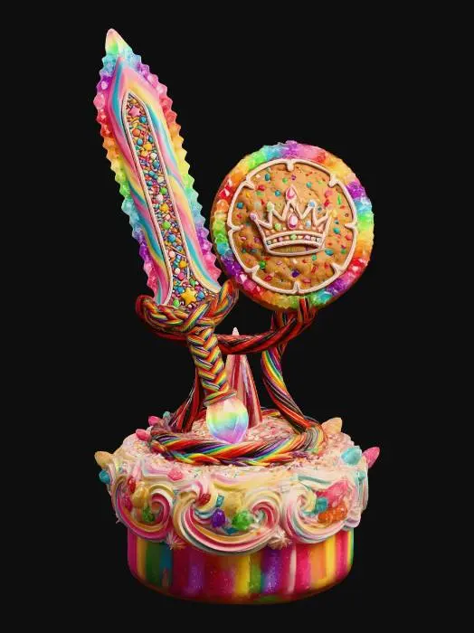 3D model for Rainbow Number One Cake