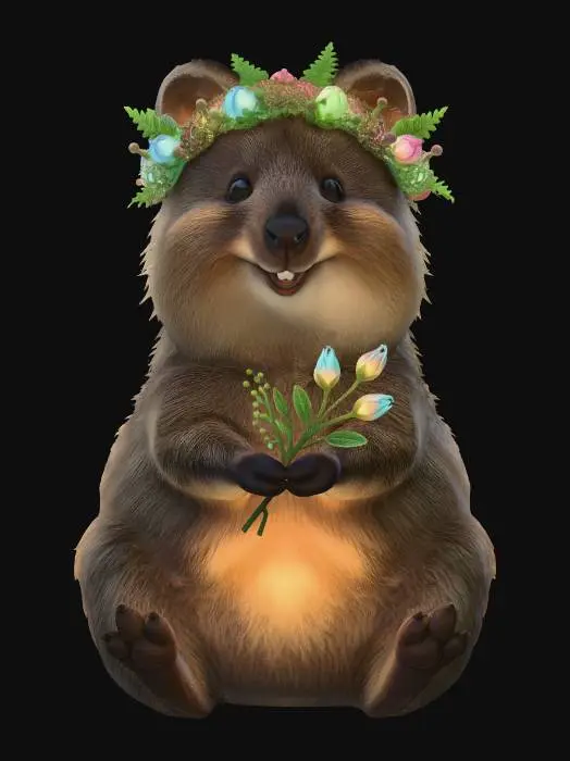 3D model for Floral Crown Bear Cub