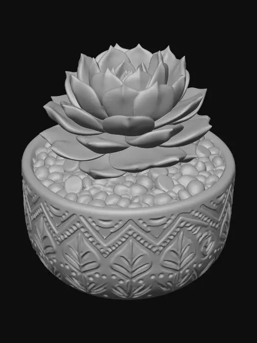 3D model for Aqua Rosette in Teal Pot