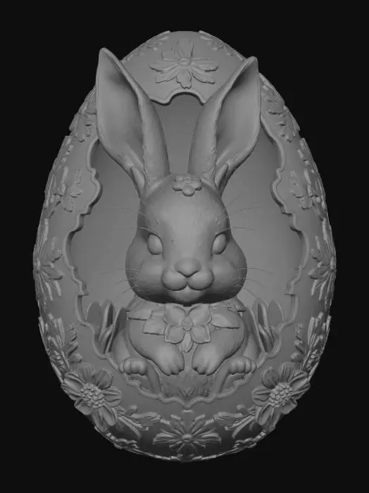 3D model for Bunny in a Floral Egg, #EasterEgg2026#
