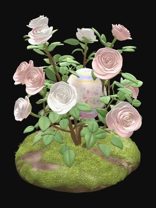 3D model for Pastel Easter Egg in a Rose Bush, #EasterEgg2026#