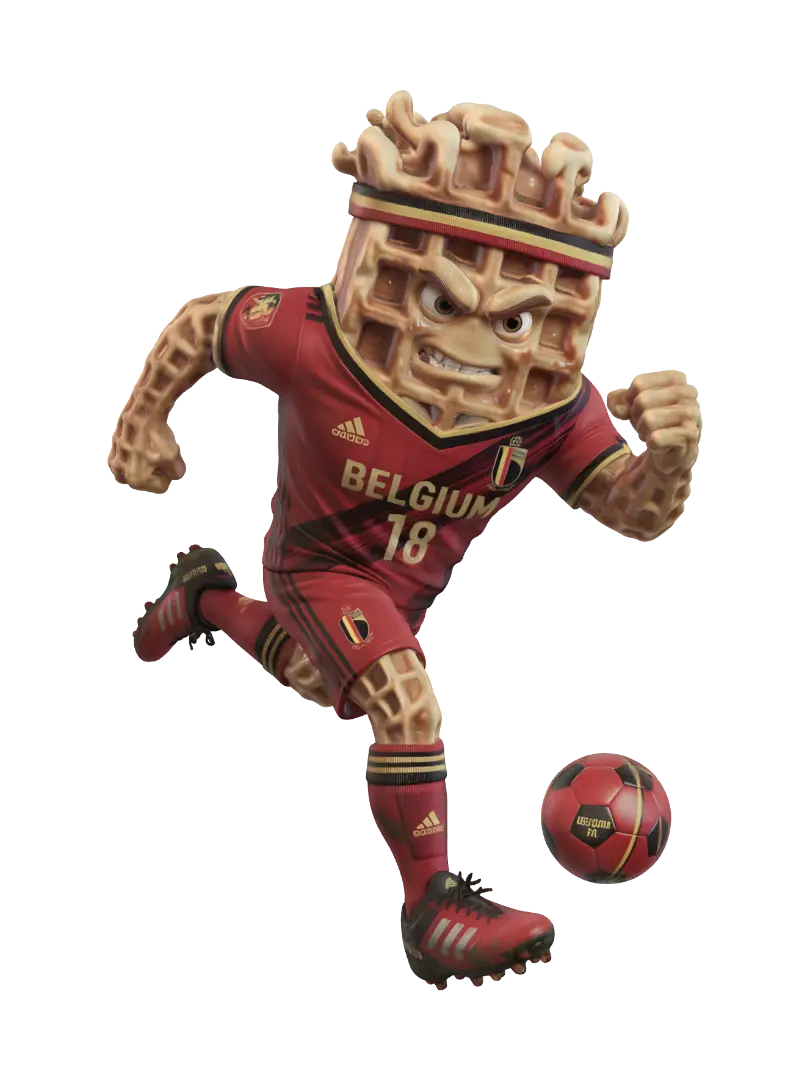 Belgian Waffle Striker 3D model, vytvořený pomocí AI