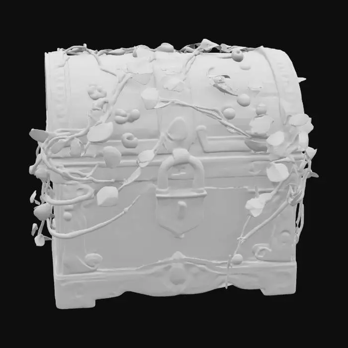 3D model for an elaborate vine-wrapped locked chest