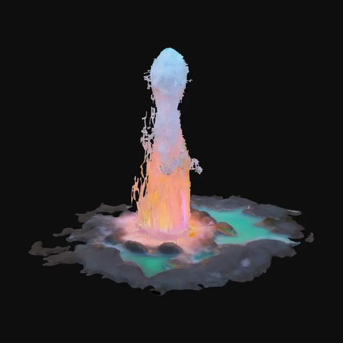 3D model for [Wyoming] a meticulously detailed and accurate geyser in Yellowstone National Park appearing with LED glowing neon accents #AroundTheWorld#