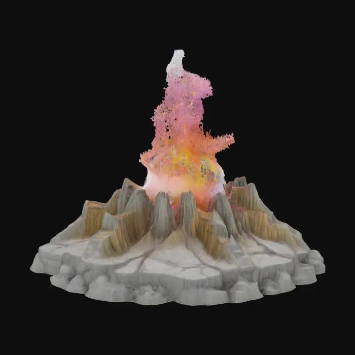 3D model for [Wyoming] a meticulously detailed and accurate geyser in Yellowstone National Park that is shooting confetti, #AroundTheWorld#