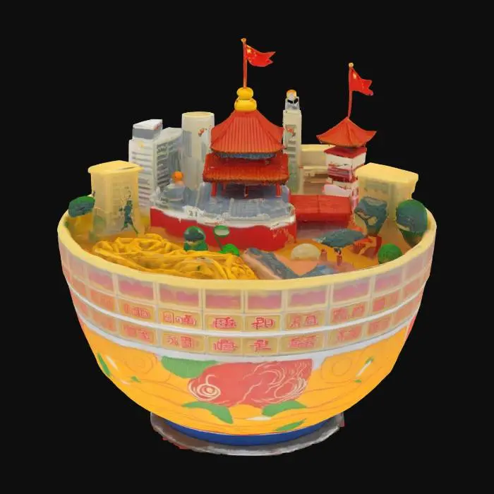 3D model for [Beijing, China] the city of beijing inside a ramen noodle container, #AroundTheWorld#