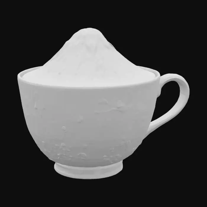 3D model for [Mount Fuji] Mount Fuji as a beautiful cup of tea with intricate cherry blossom details, #AroundTheWorld#