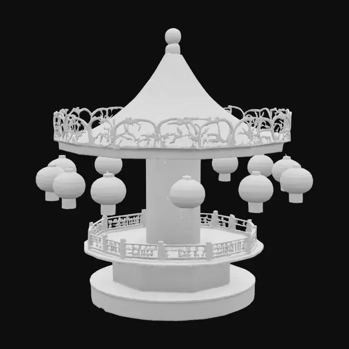 3D model for [Kyoto] a paper lantern origami carousel, #AroundTheWorld#