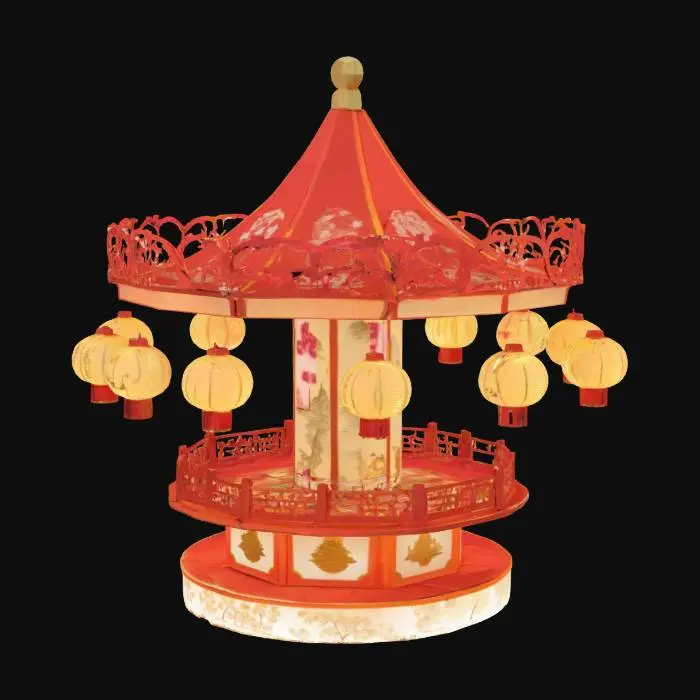 3D model for [Kyoto] a paper lantern origami carousel, #AroundTheWorld#