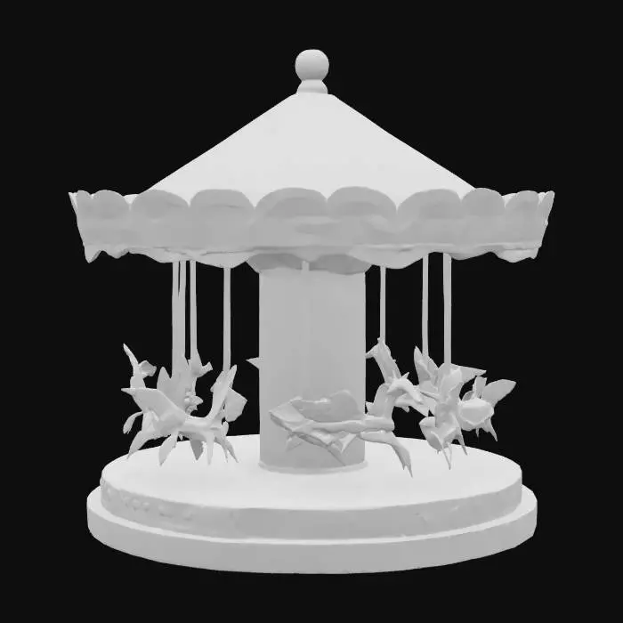 3D model for [Kyoto] a colorful washi paper carousel with origami seats, #AroundTheWorld#