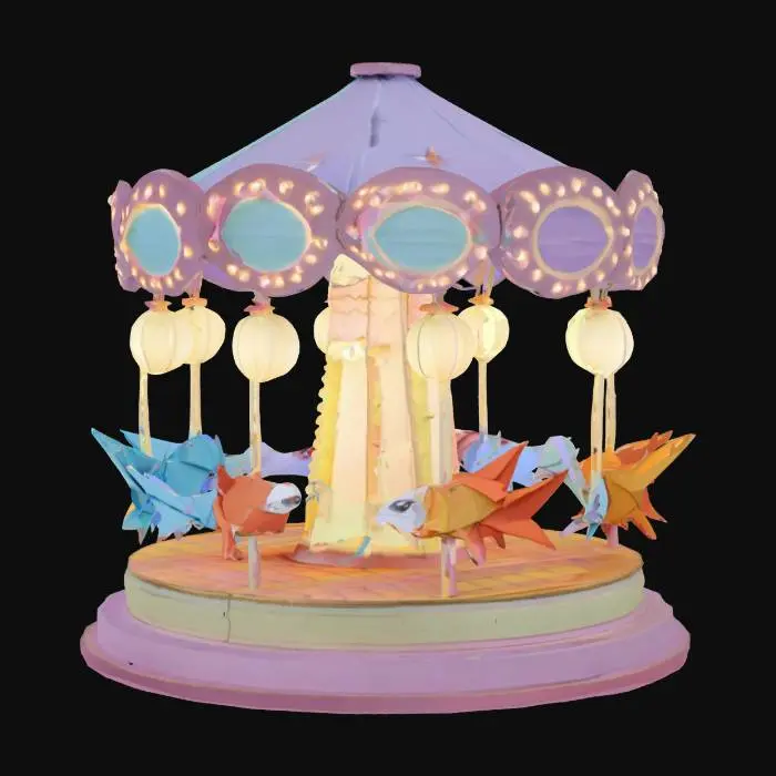 3D model for [Kyoto] Origami Carousel, #AroundTheWorld#