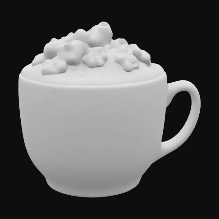 3D model for [Space] a galaxy cup of hot cocoa with stars and moon marshmallows, #AroundTheWorld#