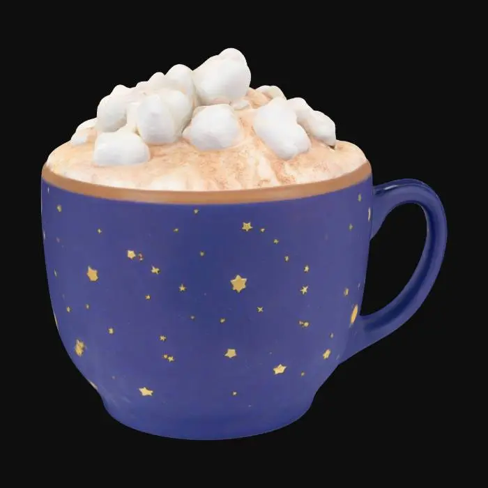 3D model for [Space] a galaxy cup of hot cocoa with stars and moon marshmallows, #AroundTheWorld#