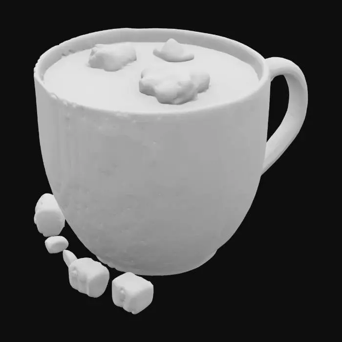 3D model for [Space] a galaxy cup of hot cocoa with stars and moon marshmallows, #AroundTheWorld#