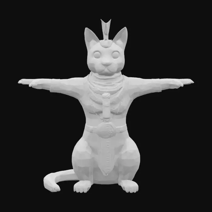 3D model for [Egypt] an Egyptian Cat Character in Ancient Egyptian Regalia, #AroundTheWorld#