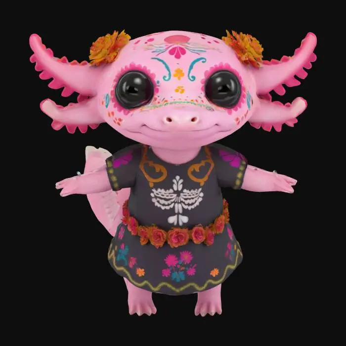 3D model for [Mexico] Axolotl Fiesta, #AroundTheWorld#