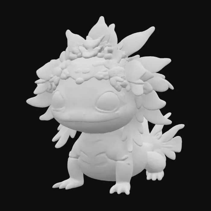 3D model for [Mexico] an Axolotl in a Día de Muertos Outfit, #AroundTheWorld#