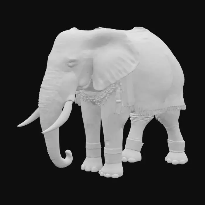 3D model for [Kenya] Ultra Realistic, Hyper Detailed, Elephant wearing Maasai Traditional Garments, #AroundTheWorld#