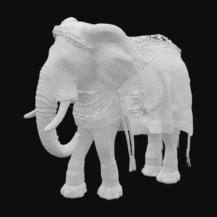 3D model for [Kenya] Ultra Realistic, Hyper Detailed, Elephant wearing Maasai Traditional Garments, #AroundTheWorld#