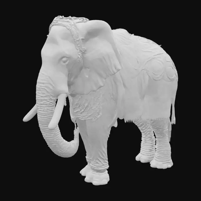3D model for [Kenya] Ultra Realistic, Hyper Detailed, Elephant wearing Maasai Traditional Garments, #AroundTheWorld#