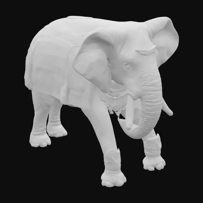 3D model for [Kenya] Ultra Realistic, Hyper Detailed, Elephant wearing Maasai Traditional Garments, #AroundTheWorld#