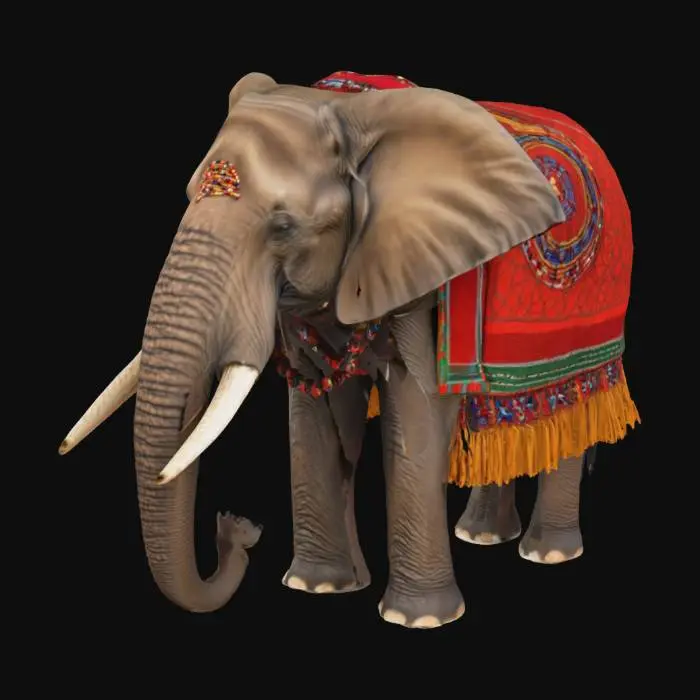 3D model for [Kenya] Ultra Realistic, Hyper Detailed, Elephant wearing Maasai Traditional Beaded Garments, #AroundTheWorld#