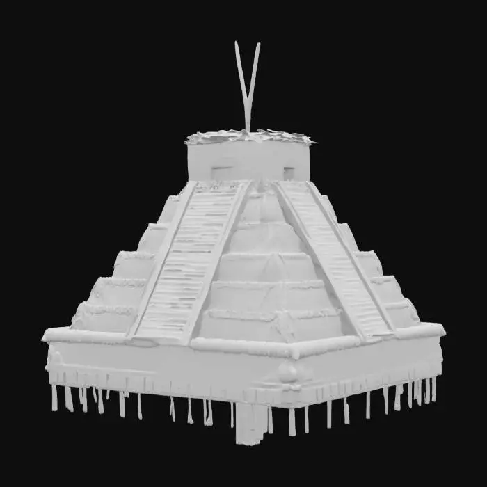 3D model for [Mexico] chichen itza as a colorful, mexican pinata, #AroundTheWorld#