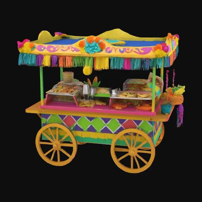 3D model for [Mexico] a detailed, colorful Mexican street taco cart pinata, #AroundTheWorld#