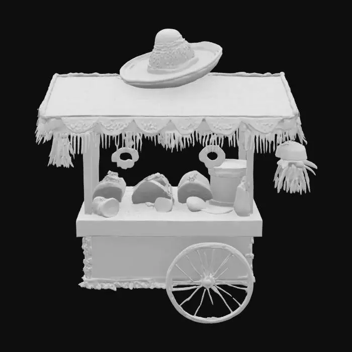 3D model for [Mexico] a detailed, colorful Mexican street taco cart pinata, #AroundTheWorld#