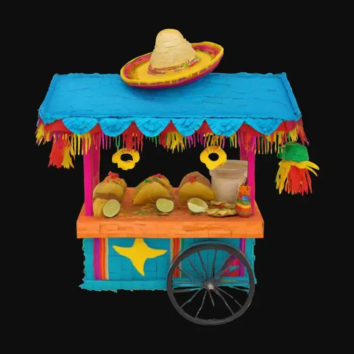 3D model for [Mexico] a detailed, colorful Mexican street taco cart pinata, #AroundTheWorld#