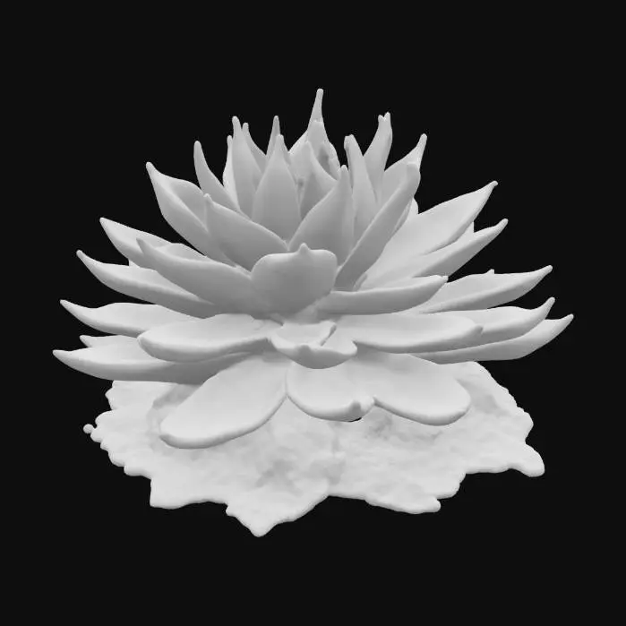 3D model for a succulent with bioluminescent edges, highly detailed, ultra realistic