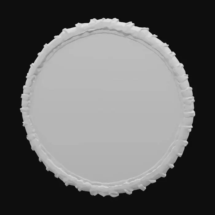 3D model for an embroidered bioluminescent northern lights badge with glowing edges and visible stitch texture, #emblem#