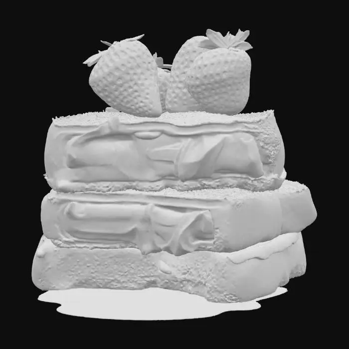 3D model for Strawberry Delight Toast, #food#