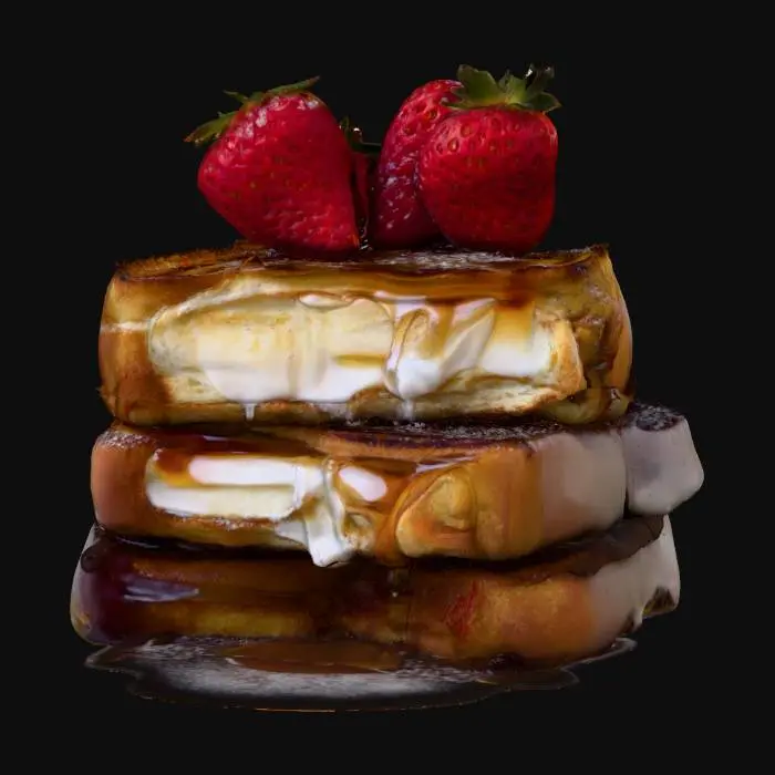 3D model for Strawberry Delight Toast, #food#