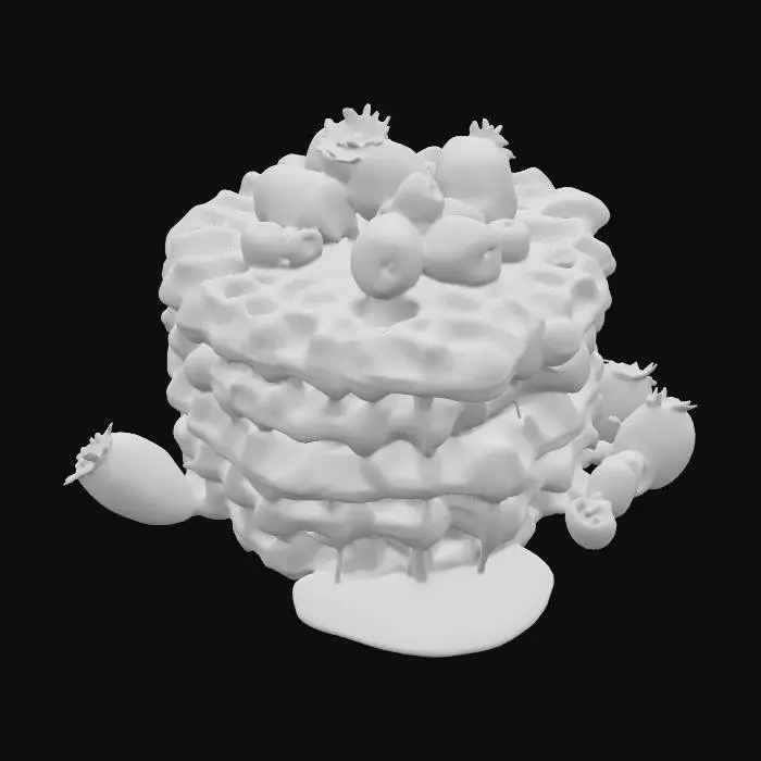 3D model for Highly Detailed, Ultra Realistic, stack of detailed Belgian waffles on a plate, #food#