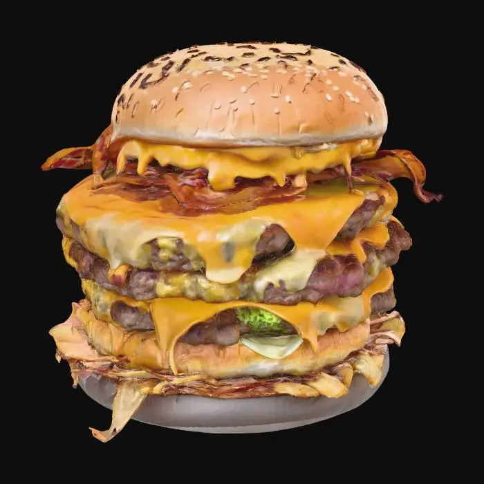 3D model for Cheese Avalanche Burger, #food#