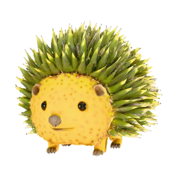 Pineapple Hedgehog, #food# 3D model, vytvořený pomocí AI