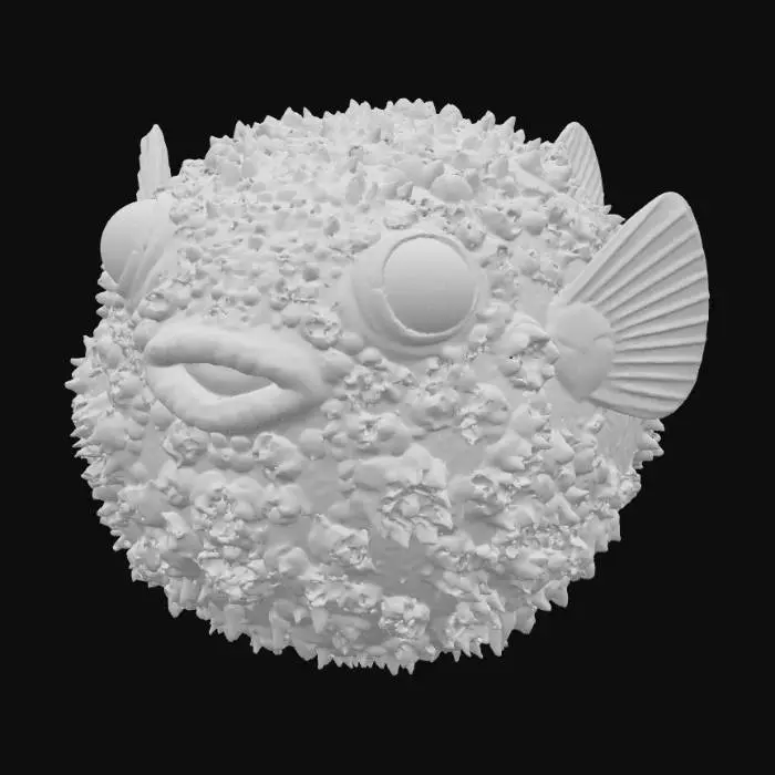 3D model for Popcorn Pufferfish, #food#