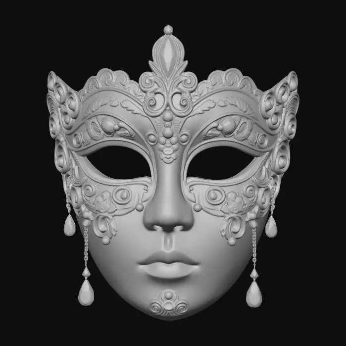 3D model for Gilded Emerald Masquerade Mask