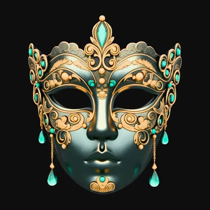 3D model for Gilded Emerald Masquerade Mask