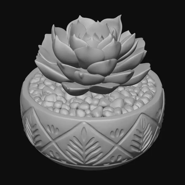 3D model for Azure Rosette Succulent in a Teal Pot