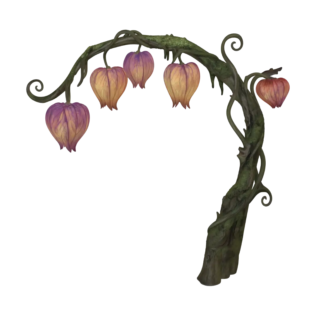 Lantern Vine 3D model, vytvořený pomocí AI