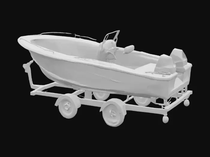 3D model for Yamaha Boat on trailer