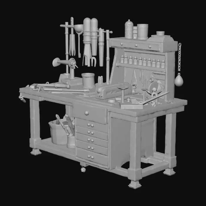 3D model for Workbench Creativity с мазками кисти