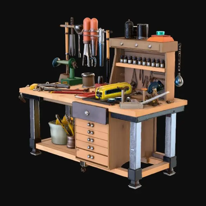 3D model for Workbench Creativity с мазками кисти