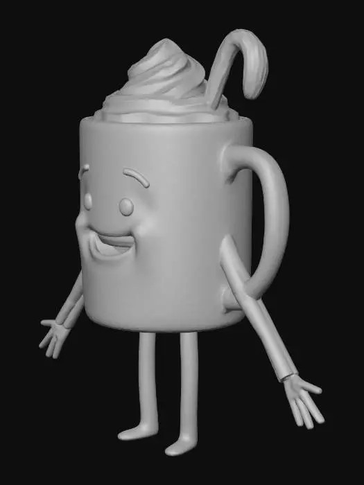 3D model for make a Hot Coca Mug With stick legs and arms 3d model
