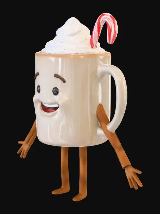 3D model for make a Hot Coca Mug With stick legs and arms 3d model